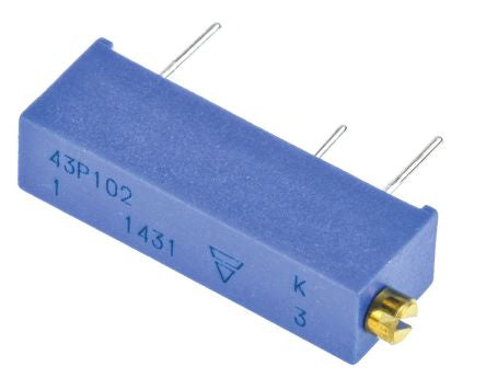 1 kΩ, Through Hole Trimmer Potentiometer, Pin 0.5 W Side Adjust Vishay, 43P - pack size 200 units
