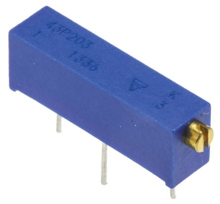 20 kΩ, Through Hole Trimmer Potentiometer, Pin 0.5 W Side Adjust Vishay, 43P - pack size 200 units