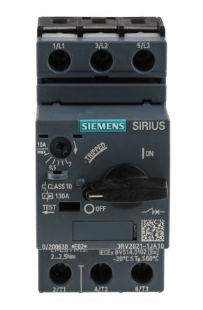 Siemens 10A, 7 A 3RV2 Motor Protection Circuit Breaker, 690V, 60 °C, -20 °C