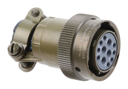 Souriau Sunbank by Eaton, 851, Copper Alloy Straight 12 Way Cable MIL Spec Circular Connector Male, Female