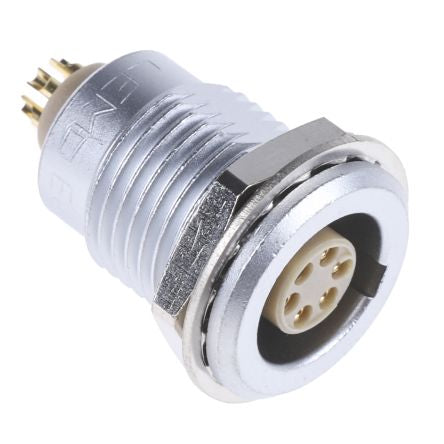LEMO Circular Connector, 6 Contacts, Panel Mount, 14 mm Connector, Socket, Female, IP50, 1B Series