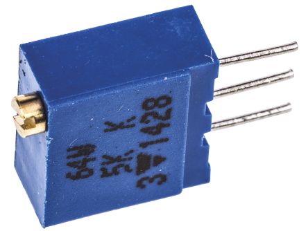 5 kΩ, Through Hole Trimmer Potentiometer, Pin 0.5 W Top Adjust Vishay, 64W - pack size 200 units