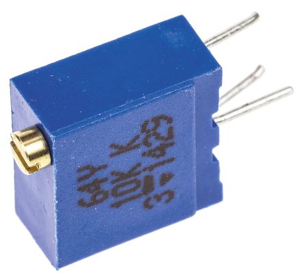 10 kΩ, Through Hole Trimmer Potentiometer, Pin 0.5 W Top Adjust Vishay, 64Y - pack size 200 units