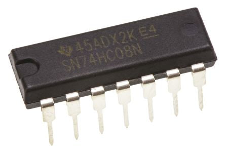 Texas Instruments, 4 2-Input AND Logic Gate, 14-Pin PDIP - pack size 25 units