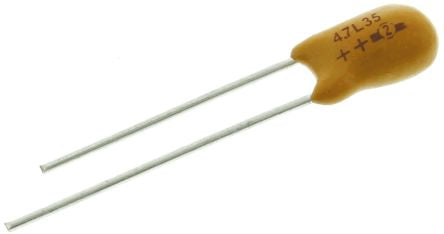 Vishay 4.7 μF MnO2 Tantalum Capacitor 35V dc, Through Hole, 489D Series - pack size 500 units