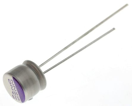 Panasonic 22 μF Through Hole Polymer Capacitor, 20V dc - pack size 500 units