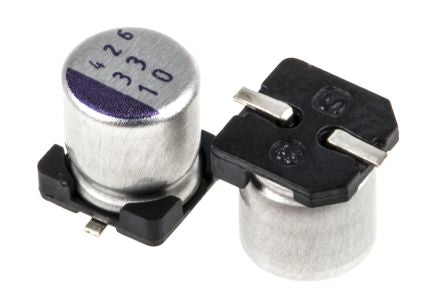 Panasonic 33 μF Surface Polymer Capacitor, 10V dc - pack size 1500 units