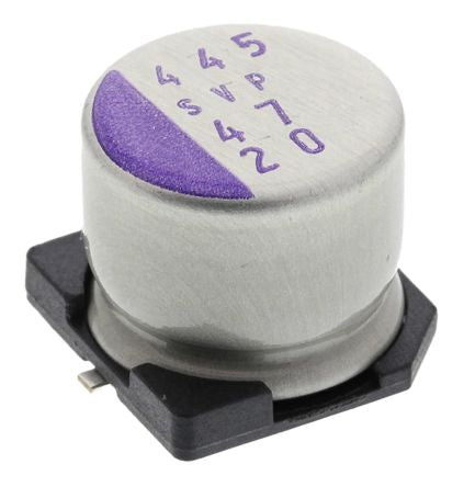 Panasonic 47 μF Surface Polymer Capacitor, 20V dc - pack size 1000 units