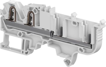 Entrelec 1SNK806010R0000 SNK Series Terminal Block Grey, 0.5mm², 6 mm², 1-Level, Spring Clamp - pack size 10 units
