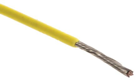 Alpha Wire Hookup Wire PVC Series Yellow Hook Up Wire, 24 AWG, 7, 305 m, Polyvinyl Chloride, 3050 YL001 - pack size 304 units