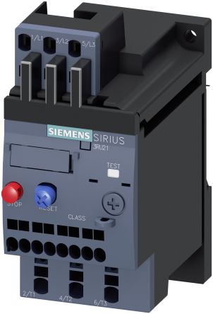 Siemens, SIRIUS 3RU2 Thermal Overload Relay 1 NO/1 NC, 0.32A F.L.C, 3A Contact Rating, 4.5 W 3
