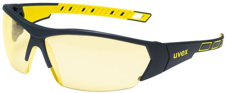 uvex i-Works Safety Glasses, Anti-Mist, Scratch Resistant, Amber Polycarbonate Lens, Plastic