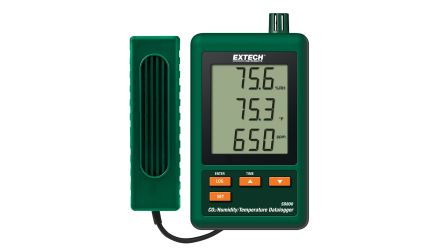 Extech SD800 Data Logging Air Quality Monitor 50 °C, 122 °F Max, 90 %RH Max, AC Adapter-Powered