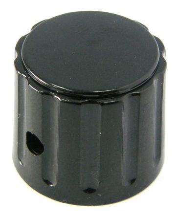 RS PRO 21 mm Knob Diameter Black Potentiometer Knob for 6.4 mm Shaft Circular