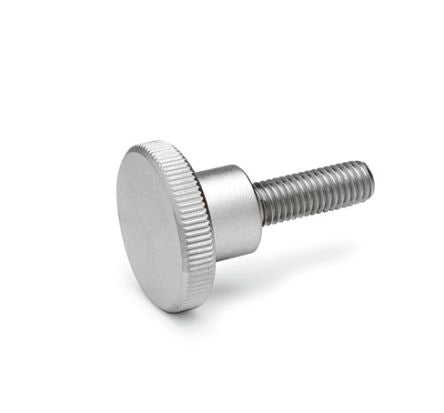 Ganter GN.29776 Natural Stainless Steel Knurled Clamping Knob, M8, Threaded Stud - pack size 10 units