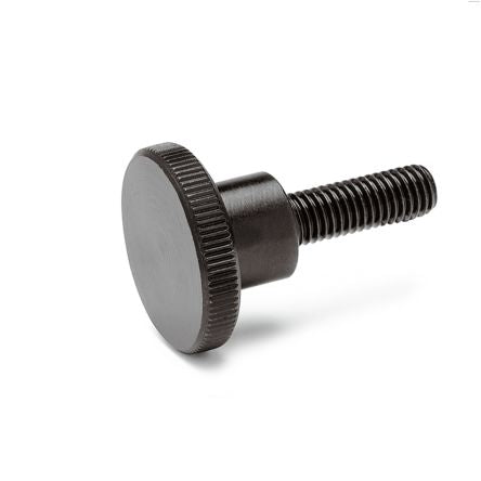 Ganter GN.29737 Black Stainless Steel Knurled Clamping Knob, M8, Threaded Stud - pack size 10 units