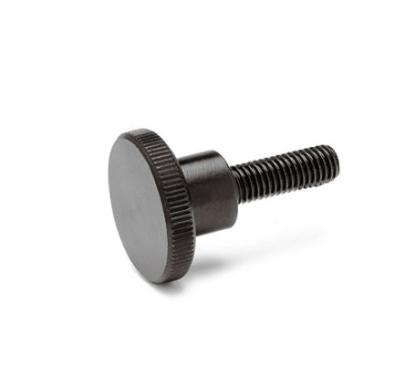 Ganter GN.29727 Black Stainless Steel Knurled Clamping Knob, M6, Threaded Stud - pack size 10 units