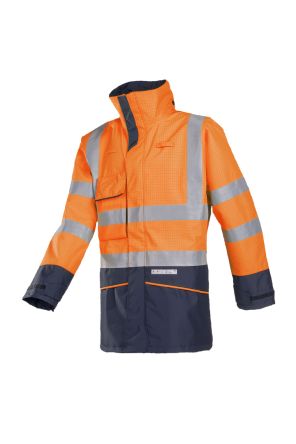 Sioen Hedland Orange, Navy Unisex Hi Vis Jacket, XL