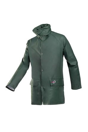 Sioen Dortmund Green, Water Repellent Rain Jacket Zip, 2XL 1 EA