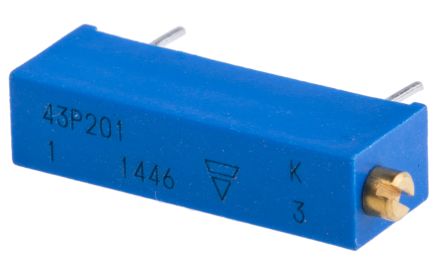 200 Ω, Through Hole Trimmer Potentiometer, Pin 0.5 W Side Adjust Vishay, 43P - pack size 200 units