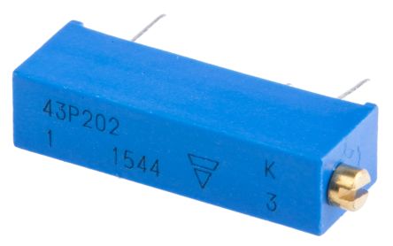 2 kΩ, Through Hole Trimmer Potentiometer, Pin 0.5 W Side Adjust Vishay, 43P - pack size 200 units