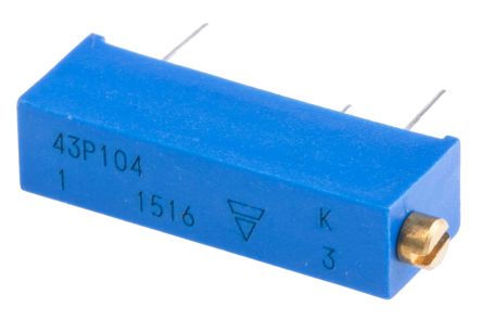 100 kΩ, Through Hole Trimmer Potentiometer, Pin 0.5 W Side Adjust Vishay, 43P - pack size 200 units