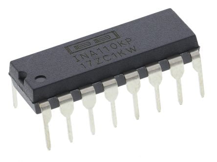 Texas Instruments Instrumentation Amplifier, 500 μV Offset 2.5 MHz, 16-Pin 4.5 mA PDIP - pack size 25 units
