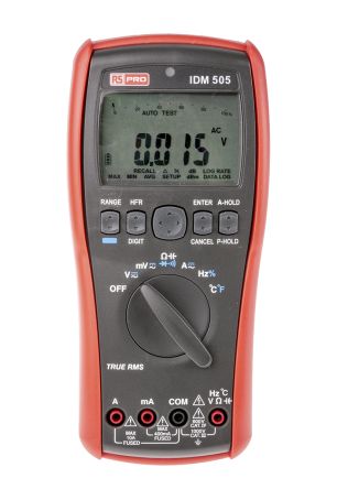 RS PRO IDM505 Handheld Digital Multimeter True RMS, 10 A ac, 10 A dc, 1 kV ac