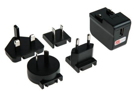 RS PRO 7.5 W Universal AC/DC Adapter Australia, EU, UK, US 5V dc Output, 1.5 A