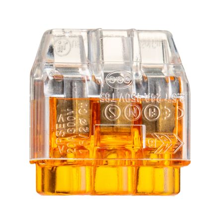 HellermannTyton, HelaCon Plus Mini Wire Splice Wire Splice Connector, Clear Orange, Uninsulated, Tin Plated Copper 13 - pack size 100 units