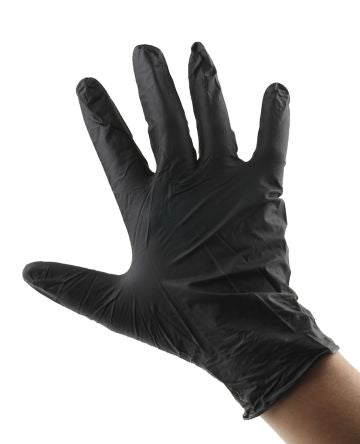 Ansell 93-852 Black Nitrile Disposable Gloves, 100 per Pack - pack size 100 units