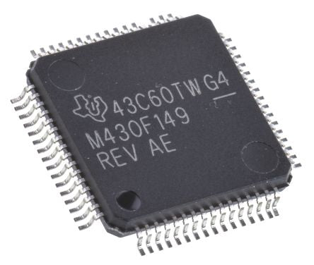 Texas Instruments, 16 bit MSP430, MSP430F Microcontroller, 8 MHz, 256 B, 60kB FLASH, 64-Pin LQFP - pack size 160 units