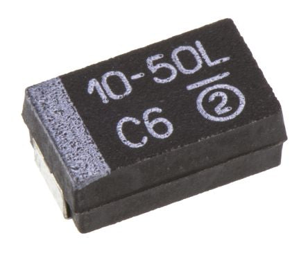 Vishay 10 μF MnO2 Tantalum Capacitor 50V dc, Surface, 293D Series - pack size 500 units