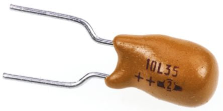 Vishay 10 μF MnO2 Tantalum Capacitor 35V dc, Through Hole, 489D Series - pack size 500 units