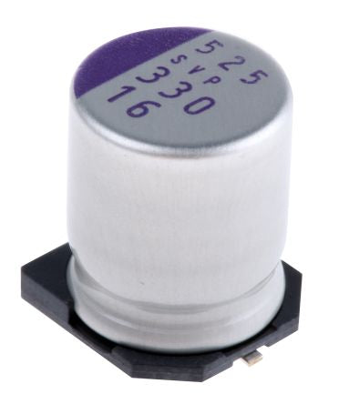 Panasonic 330 μF Surface Polymer Capacitor, 16V dc - pack size 400 units