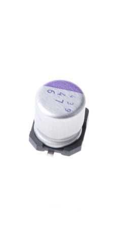 Panasonic 47 μF Surface Polymer Capacitor, 6.3V dc - pack size 1500 units