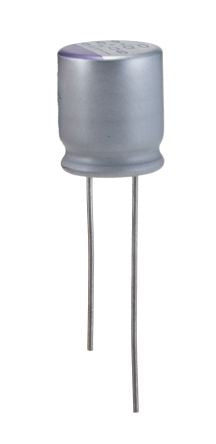 Panasonic 1 mF Through Hole Polymer Capacitor, 16V dc - pack size 200 units