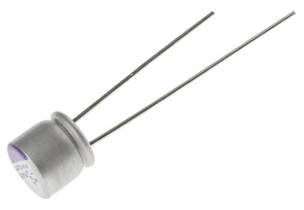 Panasonic 22 μF Through Hole Polymer Capacitor, 35V dc - pack size 500 units