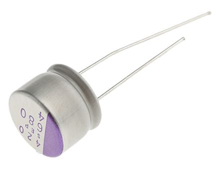 Panasonic 680 μF Through Hole Polymer Capacitor, 4V dc - pack size 200 units