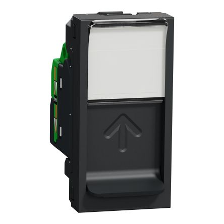 Schneider Electric New Unica Anthracite 1 Gang Plug Socket, 6A, RJ45
