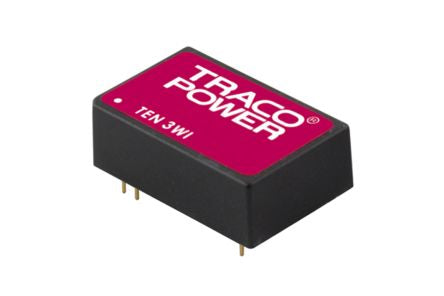 TRACOPOWER TEN 3WI DC/DC Converter, 5V dc/ 600 mA, 36V dc Input, 9V Input 3 W, Through Hole, 85 °C Max Temp -40 °C Min