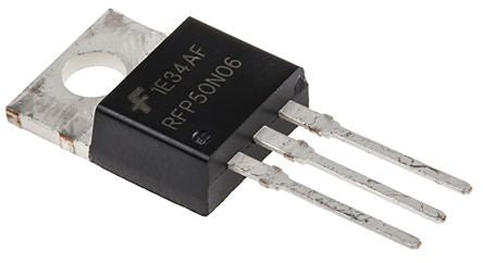 onsemi MegaFET Type N-Channel MOSFET, 50 A, 60 V Enhancement, 3-Pin TO-220 RFP50N06 - pack size 50 units