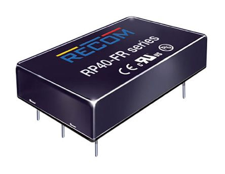 Recom RP40-FR DC/DC Converter, 3.3V dc/ 10 A, 160V dc Input, 43V Input 40 W, Through Hole, 60 °C Max Temp -40 °C Min