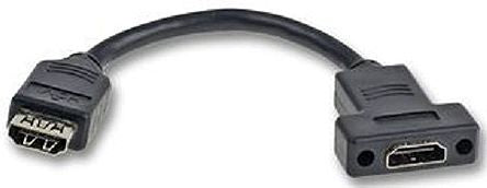RS PRO, 80 mm HDMI Cable, - Female HDMI to Female HDMI, Black