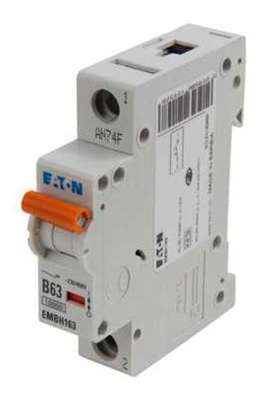 Eaton MEM Shield EMBH Miniature Circuit Breaker, 1-Pole, 63A, Type B, 240V ac AC, 48 V dc DC, 10 kA Breaking Capacity