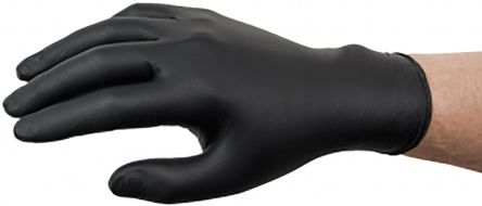 Ansell 93-852 Black Nitrile Disposable Gloves, 100 per Pack - pack size 100 units