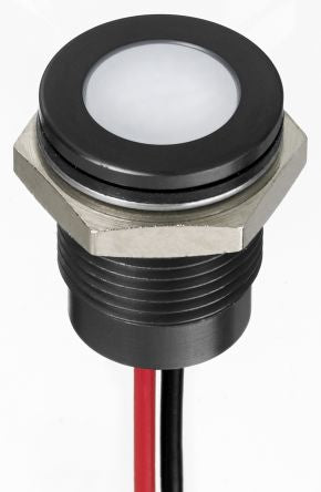RS PRO White Panel Mount Indicator, 24V dc, Lead Wire Termination, IP67