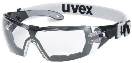uvex PHEOS Guard Safety Glasses, Anti-Mist, Scratch Resistant, Clear Polycarbonate Lens, Plastic