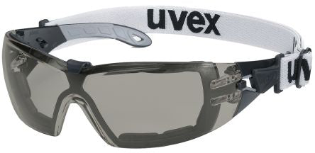 uvex PHEOS Guard Safety Glasses, Scratch Resistant, Anti-Mist, Grey Polycarbonate Lens, Plastic