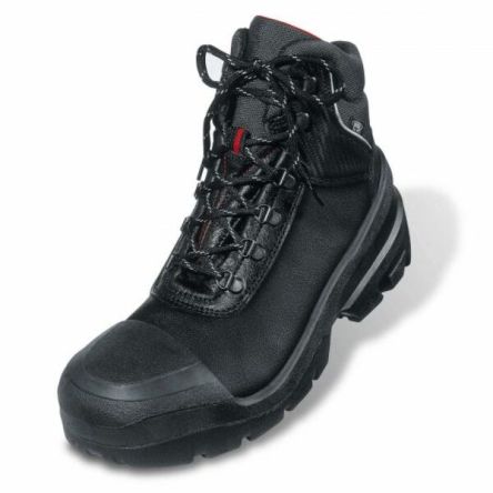 uvex Quatro Pro Grey, Black Stainless Steel Toe Capped Men's Safety Boots 11, EU 46 EN ISO 20345:2011 S3 SRC